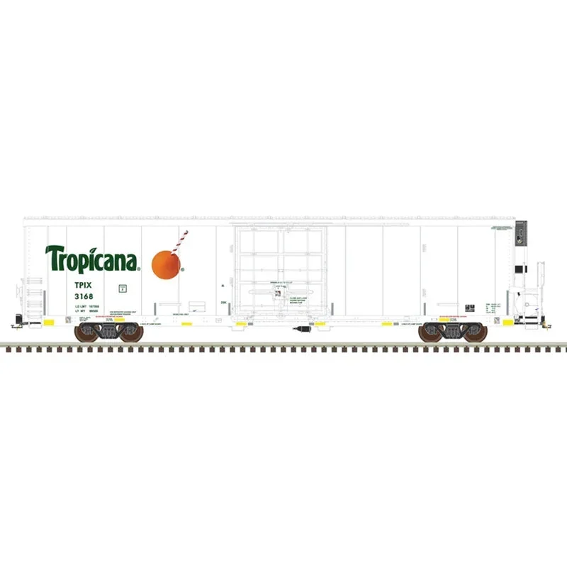 N Scale Atlas Master Trinity 64' Reefer Tropicana (Safety Stripes #1) #3078 - 50006562