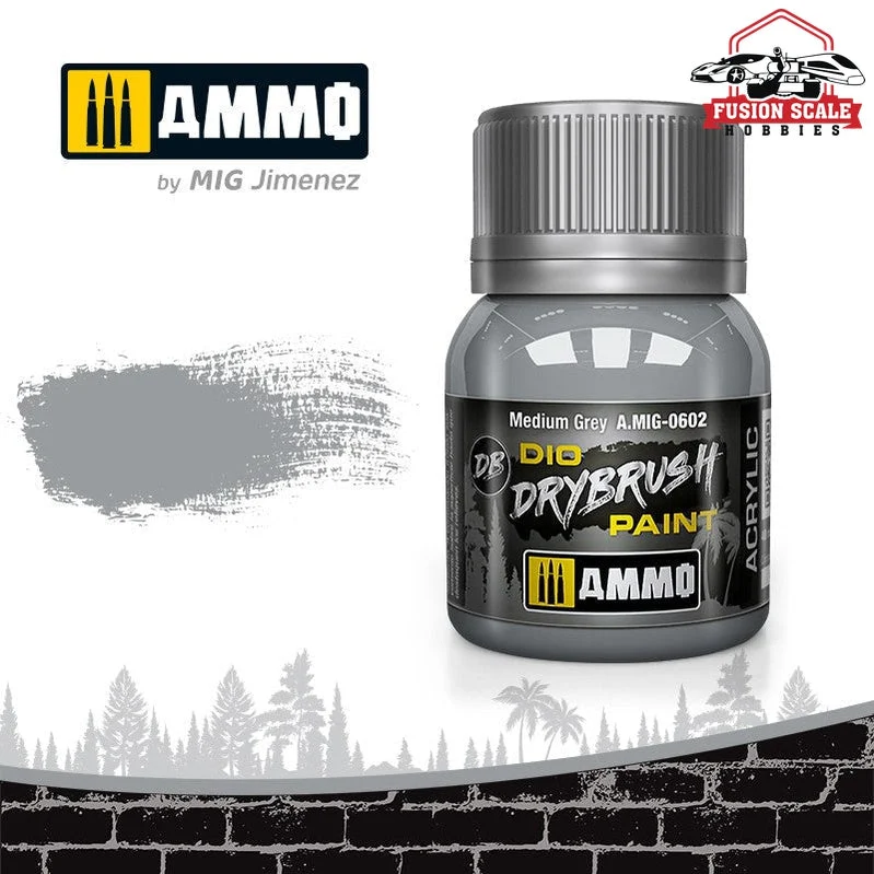 Ammo Mig Jimenez Dio Dry Brush Medium Gray Paint