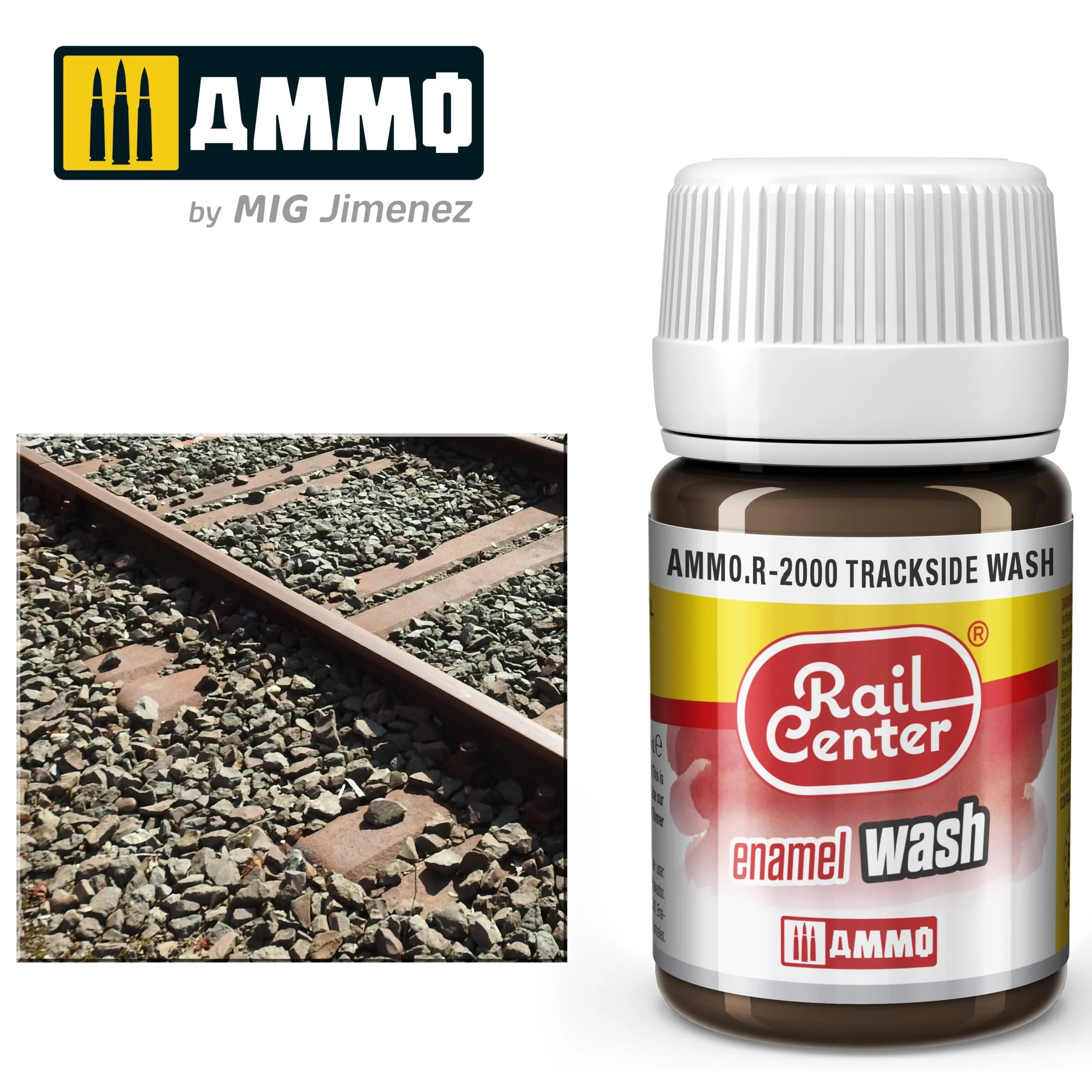 Ammo Mig Rail Center Trackside Wash (35ml) - Ammo Mig Jimenez