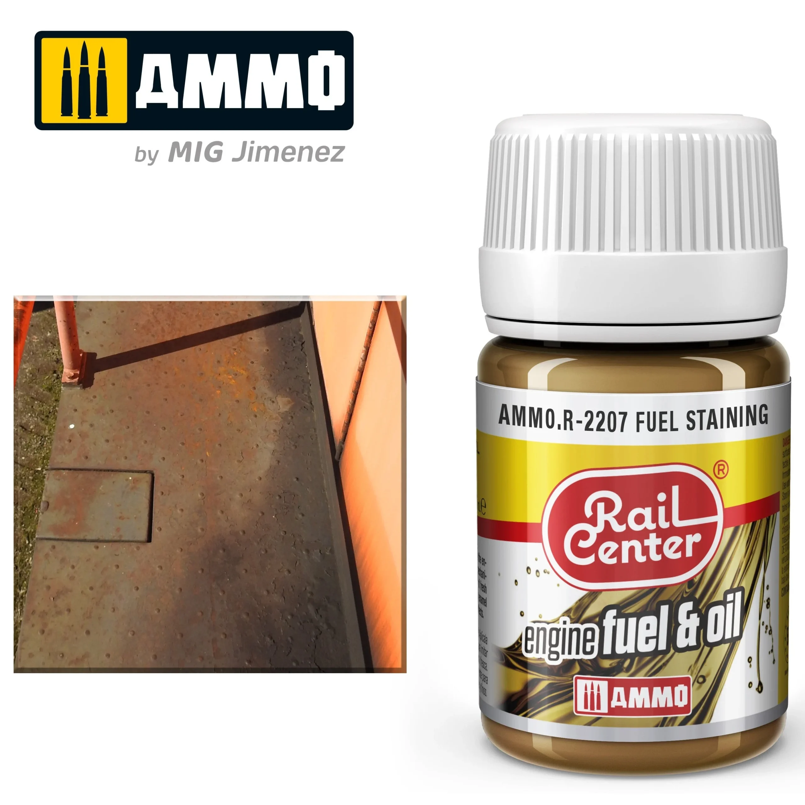 Ammo Mig Rail Center Fuel Staining (35ml) - Ammo Mig Jimenez