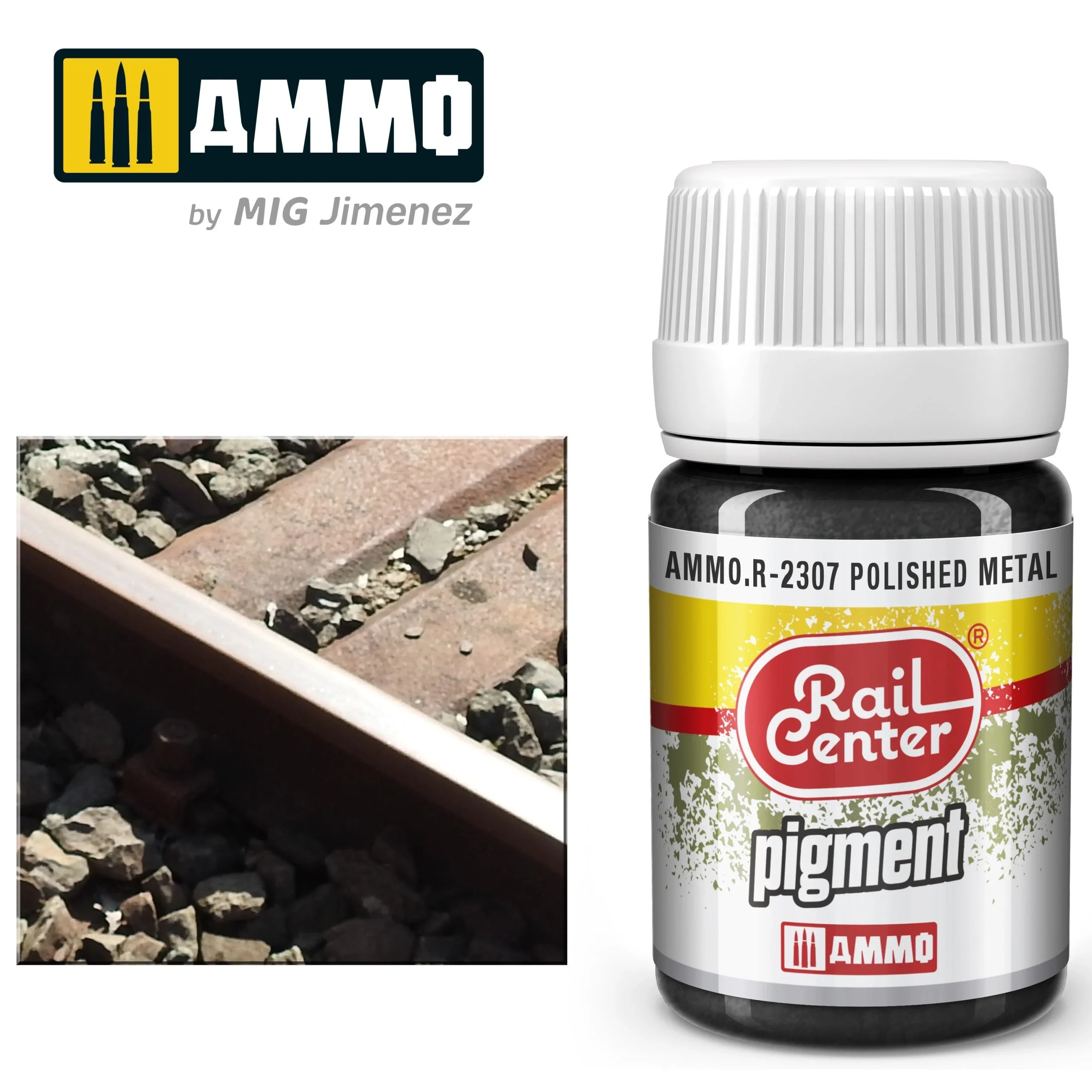 Ammo Mig Rail Center Polished Metal (35ml) - Ammo Mig Jimenez