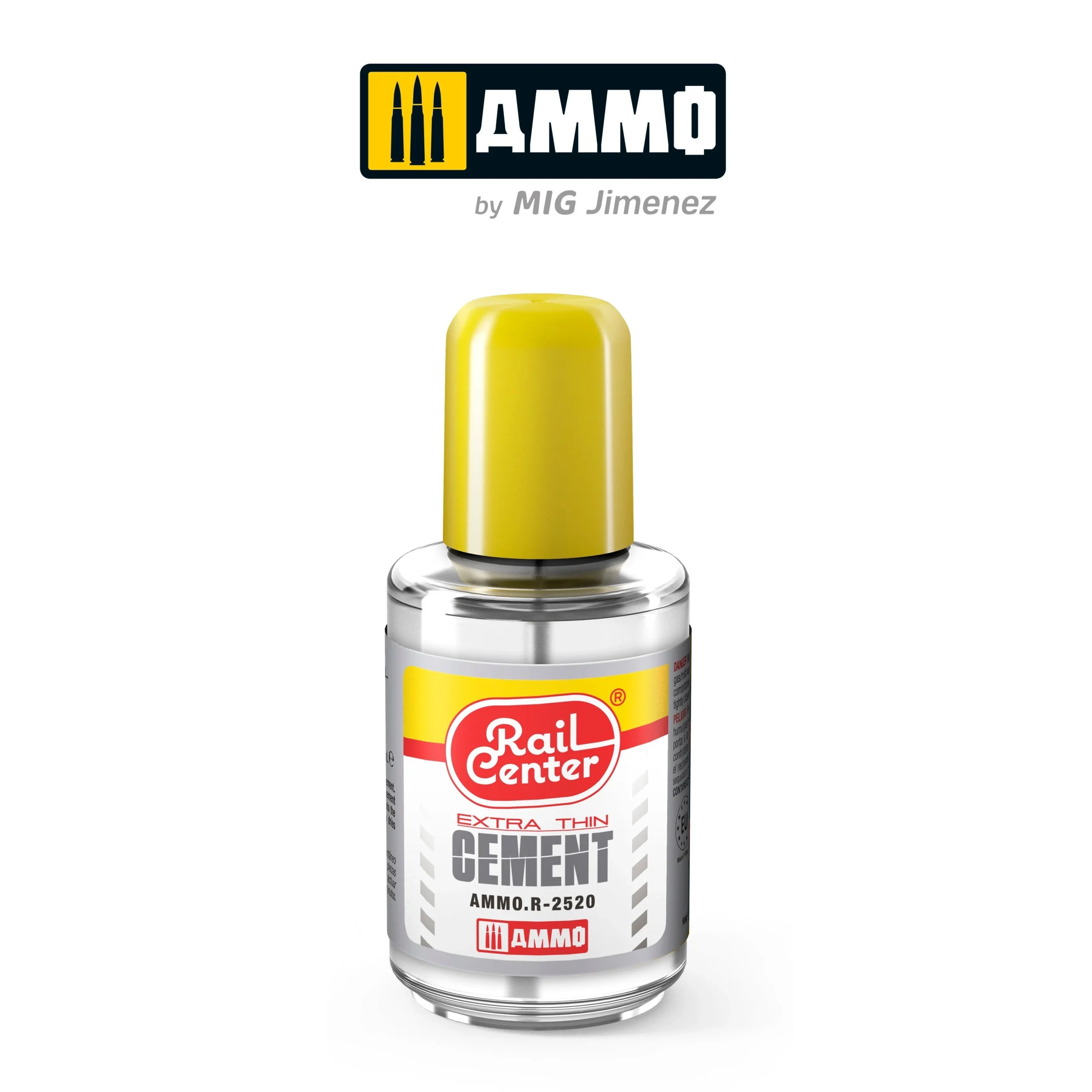 Ammo Mig Rail Center Extra Thin Cement (30ml Jar With Brush Applicator) - Ammo Mig Jimenez