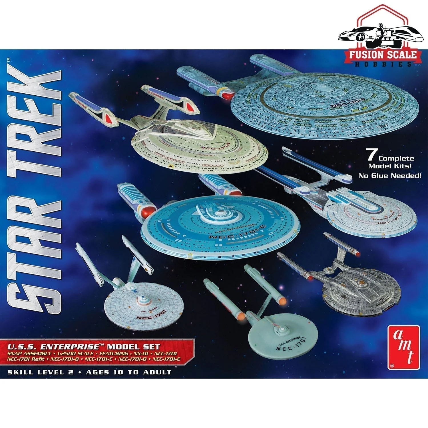AMT Models Star Trek 1/2500 USS Enterprise 7 Piece Model Kit