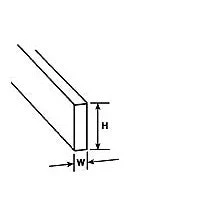 Plastruct 1" x 1/4" Clear Acrylic Rectangular Rod 17-1/2" Length (1 per pack)