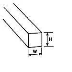 Plastruct 5/8" Clear Acrylic Square Rod 17-1/2" Length (1 per pack)