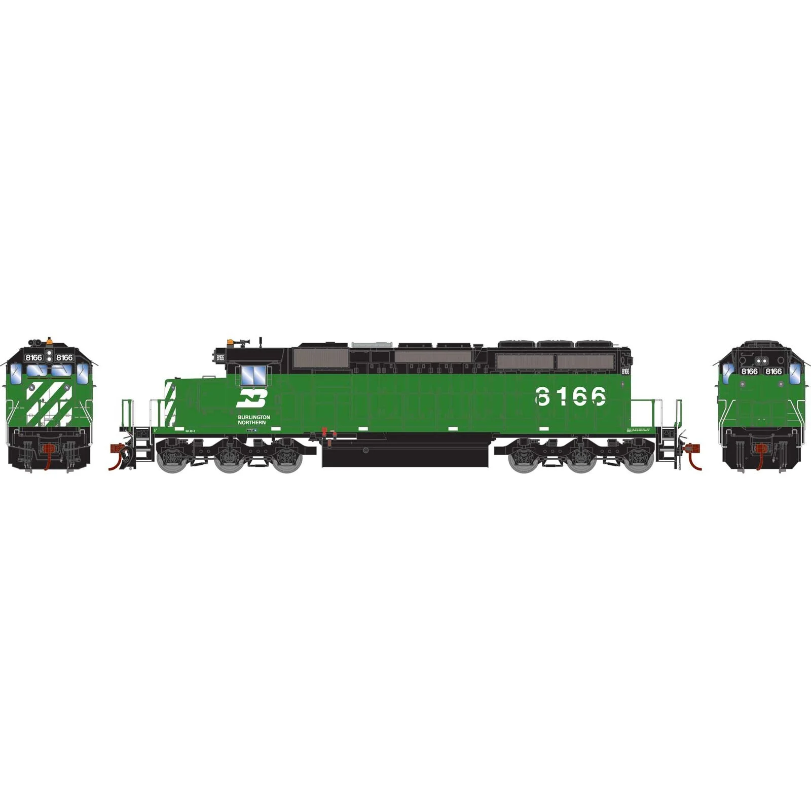 Athearn HO Scale Burlington Northern #8166 SD40-2 DCC Sound - 1249