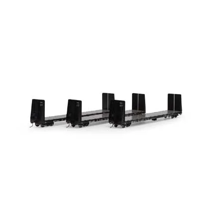 Athearn HO Scale RTR 60' Bulkhead Flat, WP (3)