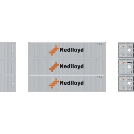 Athearn N Scale 40' Corrugated Low Container, Nedlloyd # 1 (3)