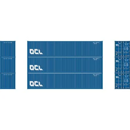 Athearn N Scale 40' Corrugated Low-Cube Container, OCLU #2 (3)