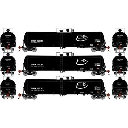 Athearn N Scale 30,000-Gallon Ethanol Tank, CHSX #3 (3)