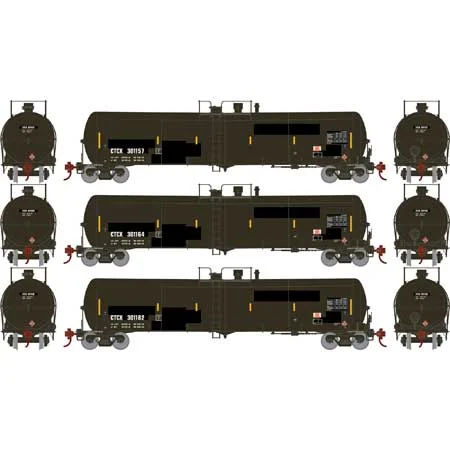 Athearn N Scale 30,000-Gallon Ethanol Tank, CTCX #2 (3)