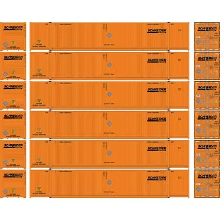 Athearn N Scale 53' CIMC Container, Schneider #2 (6)