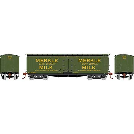 Athearn N Scale 40' Pfaudler Milk Car, Merkle #748