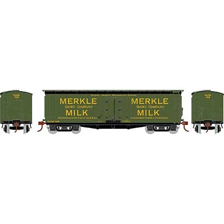 Athearn N Scale 40' Pfaudler Milk Car, Merkle #742