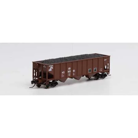 Athearn N Scale 40' 3-Bay Ribbed Hopper w/Load, CR #435018