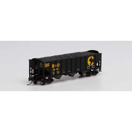 Athearn N Scale 40' 3-Bay Ribbed Hopper w/Load, B&O #10189