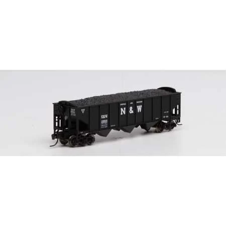 Athearn N Scale 40' 3-Bay Ribbed Hopper w/Load, N&W #28810