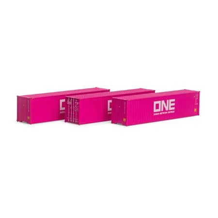 Athearn HO Scale RTR 40' Corrugated HC Container, ONE #2 (3)