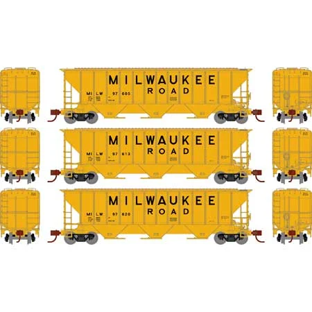 Athearn N Scale PS 4427 Covered Hopper, MILW (3)