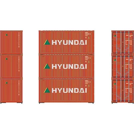 Athearn HO Scale RTR 20' Corrugated Container, HDMU #2 (3)
