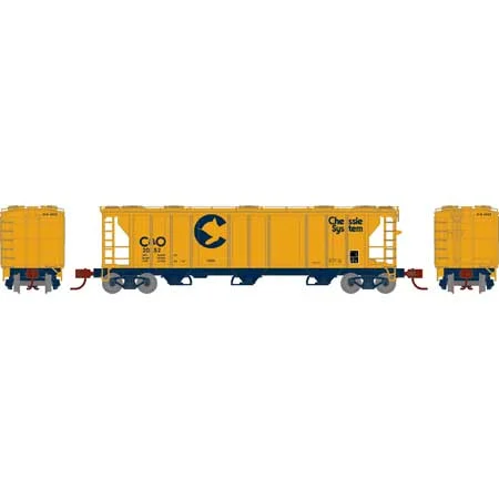 Athearn N Scale PS-2 2893 3-Bay Covered Hopper, C&O #2052