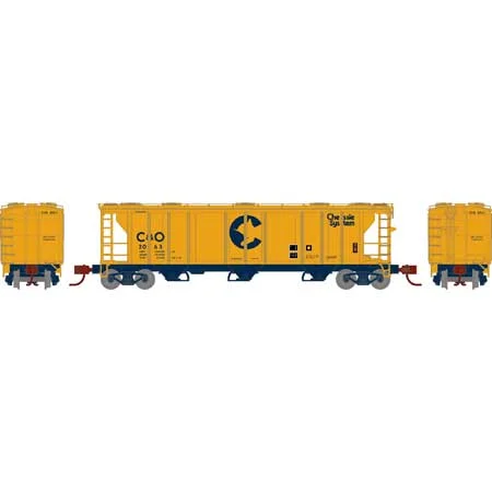 Athearn N Scale PS-2 2893 3-Bay Covered Hopper, C&O #2063