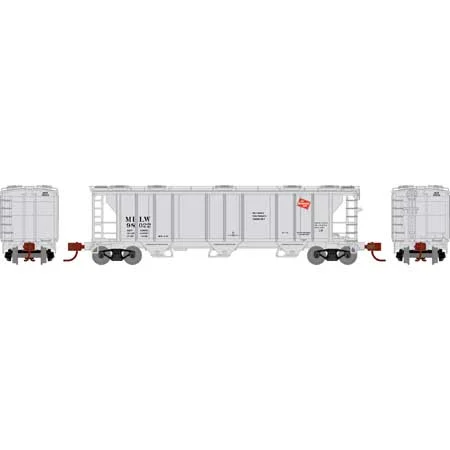 Athearn N Scale PS-2 2893 3-Bay Covered Hopper, MILW #98022