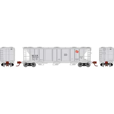 Athearn N Scale PS-2 2893 3-Bay Covered Hopper, MILW #98043