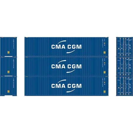 Athearn HO Scale RTR 40' Corrugated Container, ECMU (3)