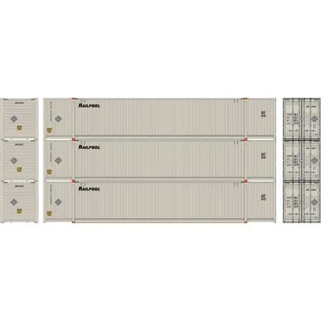 Athearn HO Scale RTR 53' CIMC Container, Railpool #1 (3)