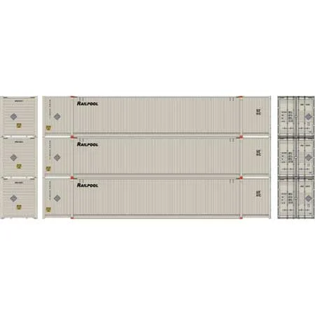 Athearn HO Scale RTR 53' CIMC Container, Railpool #2 (3)