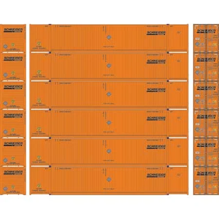 Athearn HO Scale 53' CIMC Container, Schneider #2 (6)