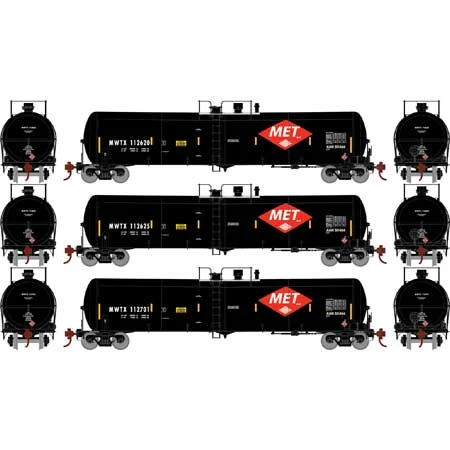 Athearn HO Scale 30,000-Gallon Ethanol Tank, MWTX #1 (3)