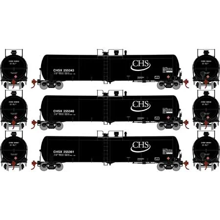 Athearn HO Scale 30,000-Gallon Ethanol Tank, CHSX #2 (3)