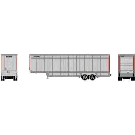 Athearn N Scale 40' Drop Sill Parcel Trailer,UPS/RedStrip #87406