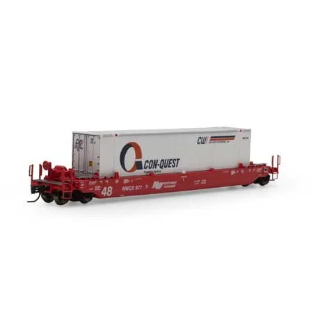 Athearn N Scale 48' Husky Stack Well,NWCX/48' Conqust#977-270101