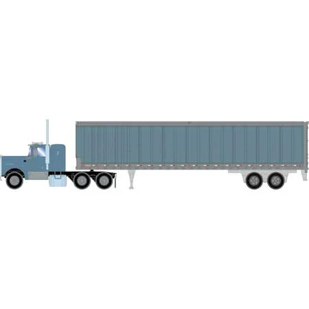 Athearn HO Scale Kenworth Tractor & Trailer, Blue-Metallic