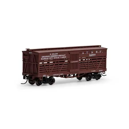 Athearn N Scale 36' Old Time Stock Car, ATSF #52577
