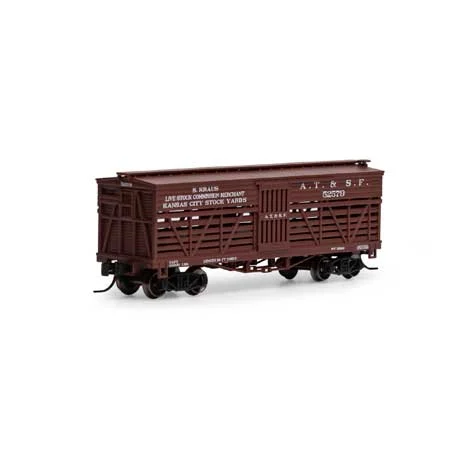 Athearn N Scale 36' Old Time Stock Car, ATSF #52579