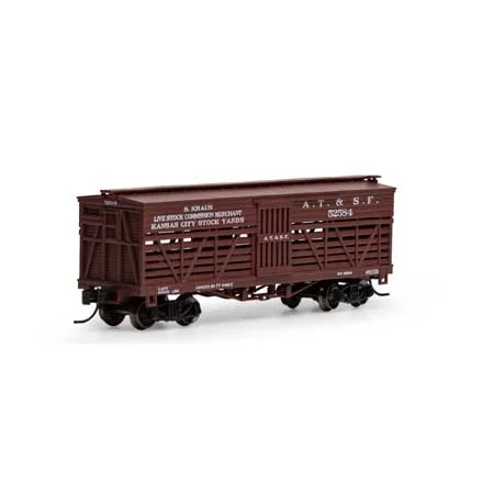 Athearn N Scale 36' Old Time Stock Car, ATSF #52584