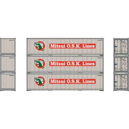 Athearn HO Scale 40' Smooth Side Containers, MOLU #1 (3)