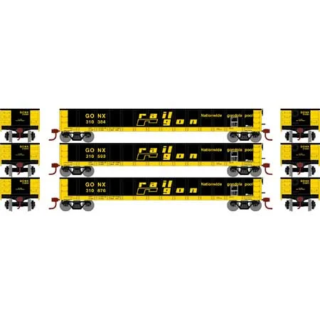 Athearn N Scale 52' Mill Gondola, GONX #1 (3)