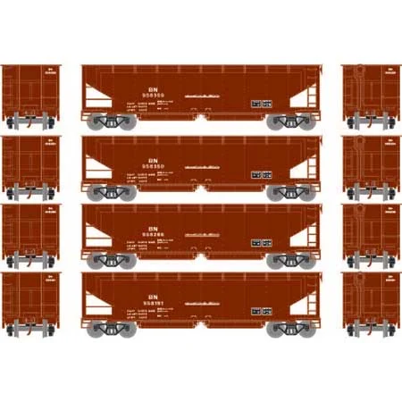Athearn HO Scale RTR 40' Offset Ballast Hopper w/Load, BN #1 (4)