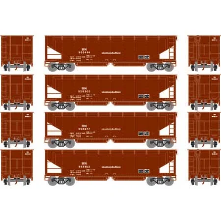 Athearn HO Scale RTR 40' Offset Ballast Hopper w/Load, BN #2 (4)