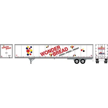 Athearn HO Scale RTR 53' Wabash Plate Trailer,Wonder Bread#60942