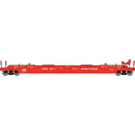 Athearn HO Scale RTR 48' Husky Stack Well, GBRX #2477