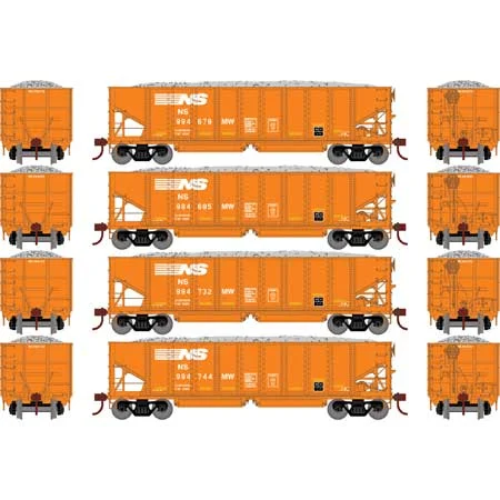 Athearn HO Scale 40' Ribbed 3-Bay Ballast Hopper, NS #2 (4)