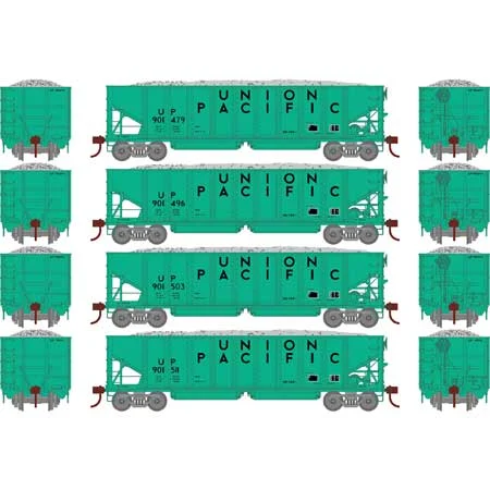 Athearn HO Scale 40' Ribbed 3-Bay Ballast Hopper, UP #1 (4)
