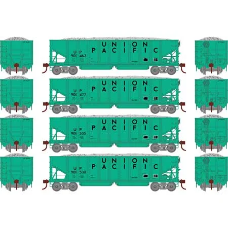 Athearn HO Scale 40' Ribbed 3-Bay Ballast Hopper, UP #2 (4)