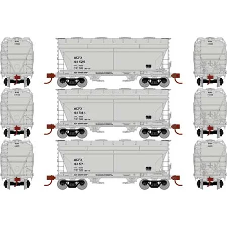 Athearn HO Scale ACF 2970 Covered Hopper, ACFX (3)
